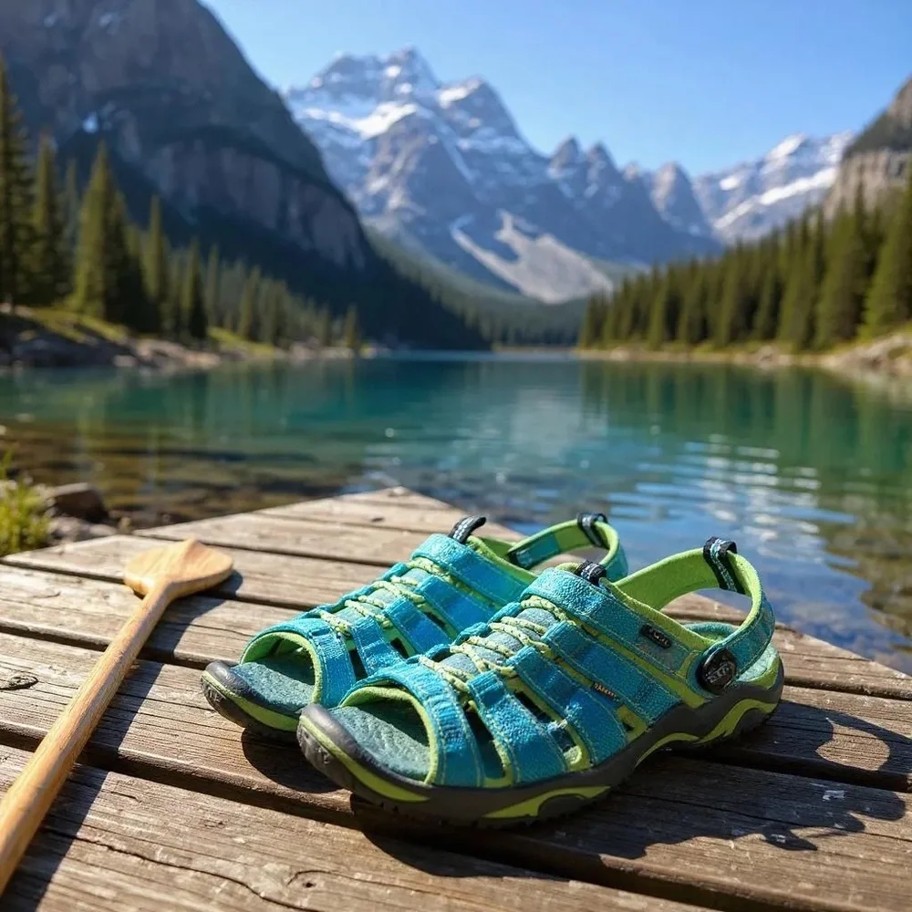 Keen Newport H2 youth sandals blue green size 2 waterproof hiking show gorpcore